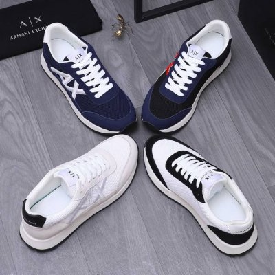 商品商标：Armani 阿玛尼 休闲鞋 正码码数: 38-44 商品材料：精选牛皮拼接网布鞋面 网内里 牛皮鞋垫 橡胶大底