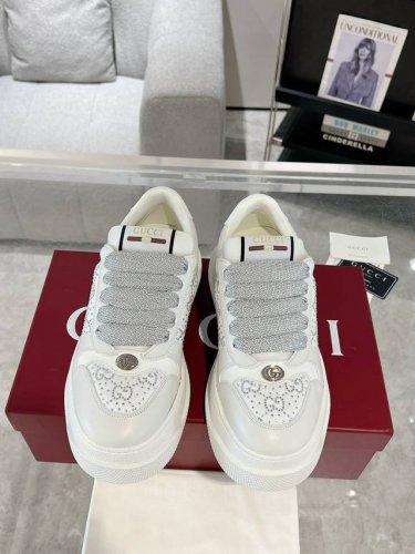 女款 新配色Gucci全新 Screener系列 最新款胖嘟嘟厚底脏脏鞋 休闲鞋 6Cm增高鞋 所有细节 材质 舒适度 全部跟原版一样了 复刻度98% 码数 3