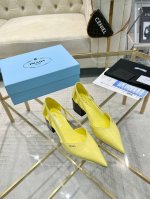 PRADR 普拉达 上新出厂价 进口真皮底 仿真皮底 Prad* Raf simons x 2024 aw 早春最新T台走秀粗跟系列款 鞋面：进口牛柒皮 内里：
