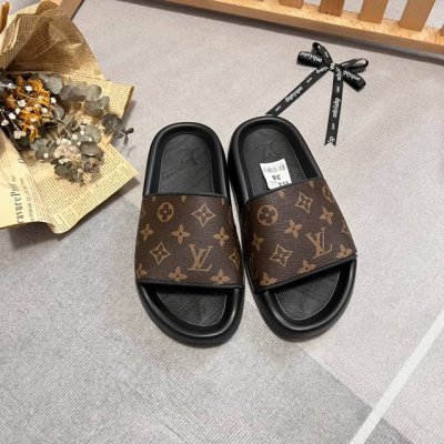 橙子出厂价p louis Vuitton 路易威登 夏季新款 平底拖鞋 一字拖 情侣款 官网上新 全球首发 Lv 草间弥生 二度联名新款 码数 35-44