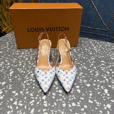 lv 专柜新色 鞋面 特殊材料 油边 所有边条精细油边 扣件 金属品牌小扣 内里 羊皮 大底 真皮大底 跟高 中跟7.5Cm 高跟9.5Cm 码数 35-42