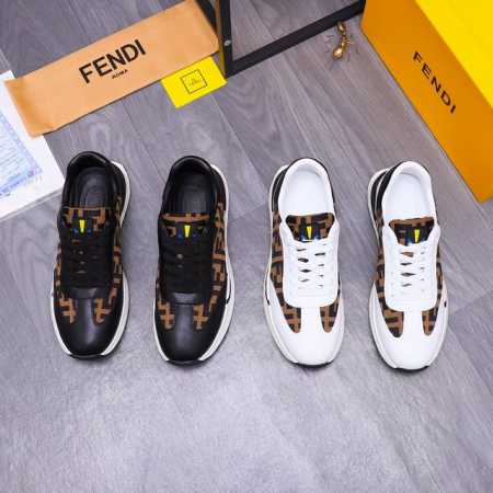 商品商标：Fendi 芬迪 休闲鞋 正码码数 38-44 商品材料：精选 头层牛皮拼接鞋面 羊皮内里 橡胶大底 - 点击图像关闭