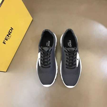 Fend*春夏新款男士休闲运动鞋！小怪兽系列，进口牛皮材质搭配高科技高密度飞织布面，运动网眼面料内里，透气吸汗舒适，升级tpu轻便原版大底，百搭时尚单品！38- - 点击图像关闭