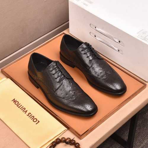 水染牛里 Louis Vuitton* 高端 路易威登 年专柜最新款 正装商务皮鞋原版最高品质！进口意大利小牛皮面料牛皮内里 原版大底 正装码数:3844