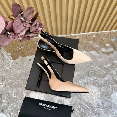 YSL 圣罗兰 SS2024夏季新品 走秀款高跟凉鞋 2024全新春夏系列后带方扣高跟凉鞋 ！ 尖头高跟拖鞋淡淡的夏日里怎么少得了一双仙女鞋 各种小裙子搭配起来