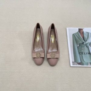 橙子出厂价p ferragamo 菲拉格慕 经典蝴蝶结 圆头玛丽珍鞋 平底鞋 粗跟单鞋 高跟鞋 跟高 平底 4Cm 7Cm 码数 34-42