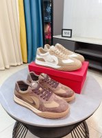 出厂价P Ferragamo 菲拉格慕官网新品更新高品质休闲鞋进口牛皮印花新色配官网透气布料，舒适透气，牛皮内里 配码:38~44 45订做不退换