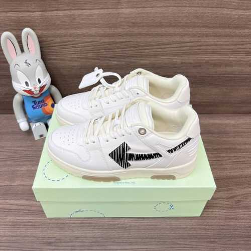 顶级版本Off-White Out Of Office 低帮滑板鞋情侣款湖白黑。 Off-White箭头符号、Ziptie 标签、1Ogo印花等经典元素皆在此呈