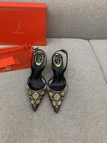出厂价 Ren* Caovill*重工水晶宝石系列 bling bling精致逼人 堪称工艺品 面料进口高密度网纱 手工缝制珠片水钻 垫脚羊皮 意大利真皮大底