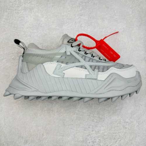 实价 OFF-WHITE ODSY OW皮革缓震休闲运动鞋 春夏走秀款球鞋 所有配件均通过定做出产正品裁片 原版比例大箭头定制网眼布双拼牛皮进口机器针车 数控针