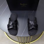 出厂价pp Berlut布鲁提 顶级手工上色牛皮男士拖鞋 全手工制作 有装饰的Sifnos Scritto图纹皮革拖鞋 官 采用进口皮胚古法上色改色处理 鞋面牛