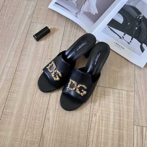 橙子出厂价p 杜嘉班纳 D&G 春夏新款 Dg复古饰扣粗跟拖鞋 高跟凉拖 跟高 7Cm 码数 35-39 可定制34.40.41.42