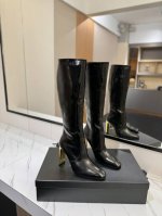 Saint Laurent 圣罗兰 专柜秋冬爆款长靴，最新款侧拉链简约时尚长靴靴 简单大气 上脚显瘦100% 面料：进口牛油皮 内里：水晶羊皮里 大底：A级意