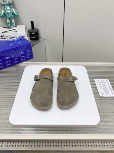 出厂 高版本 25ss德国Birkenstock勃肯 日本限定版 我Boston真皮包头软木拖鞋博肯沙滩 单鞋 真空电镀复古五金扣饰 专柜包装！鞋面：原版牛皮京