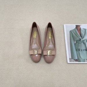 橙子出厂价p ferragamo 菲拉格慕 经典蝴蝶结 圆头玛丽珍鞋 平底鞋 粗跟单鞋 高跟鞋 跟高 平底 4Cm 7Cm 码数 34-42