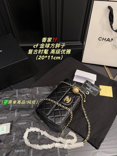 原单高品.纯皮 配盒尺寸20.11 香奈儿 Chanel Cf 金球方胖子 金球方胖子，简直是Yyds,没有人能拒绝金球Cf的美貌，经典著作的王炸颜值，百看不变