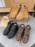 2025早春款顶级版本：情侣款Lv X Timberland 添柏岚 联名款 老花 压花及 Lv X Timberland 小皮鞋取材 Monogram 压纹防