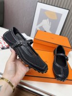 工厂p价 女装女鞋 运动原单 hermes 爱马仕新款 原版开发 头层牛皮面 新工艺网格 羊皮里 羊皮垫脚 35-41码