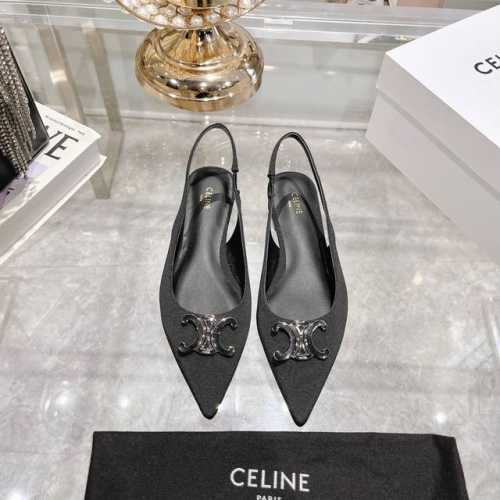 出厂 Celine思琳赛琳 新款凯旋门猫跟凉鞋女金属扣后空包头高跟鞋性感气质尖头单鞋干净利落 增高显腿细，无论是单穿还是搭配阔腿裤，高街又复古 一起来做Celi