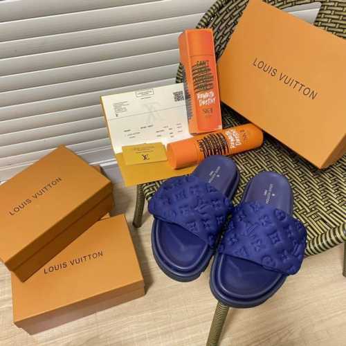 出厂 Louis Vuitton 路易威登专柜 顶级首发 八色发售 Lv印花魔术贴拖鞋 官网同步 时尚穿搭 明星同款 原标 原盒 正确版本 定制印花鞋面 内里真