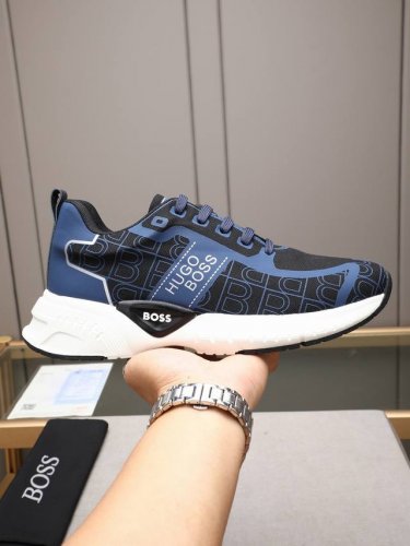 调工厂p价 男装男鞋 运动原单 Boss 2025最新品超级有范儿的一款休闲鞋 精选头层小牛皮进口滴胶透气网里鞋舌精致工艺图案装饰Logo 霸气十足 上脚帅气