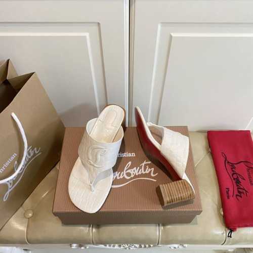 橡胶底 ，真皮底 ，红底鞋Christian Louboutin CL 夹趾拖鞋，鳄鱼纹牛皮面，羊皮里，35-41码 42码定做不退换