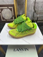 情侣款 最新款Lanvin浪凡三代 最新走秀款Curb系列休闲运动鞋，官网一出热度火爆整个全球，各大网红也疯狂上脚 耗时2个月原版1 1开模重工艺制作，面料采用