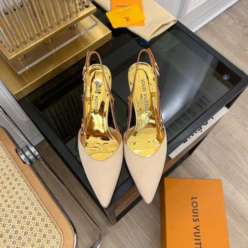 Louis Vuitton 路易威登 2024 L家2024春夏新品 专柜主打爆款尖头高跟凉鞋系列 鞋面：真丝 压纹 内里：羊皮 大底：意大利进口真皮大底 跟高