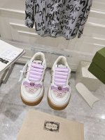 顶级版本 Gucci最新款胖嘟嘟厚底脏脏鞋~~情侣款休闲鞋，6Cm增高鞋~~ 鞋面擦色牛皮拼接经典双g皮面p料，皮里细腻吸汗透气，垫脚乳胶注塑一体，私模6Cm厚
