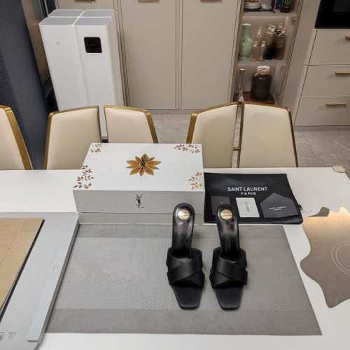 SAINT LAURENT ” SYL圣罗兰 顶级版本25SS众明星网红追捧的经典字母高跟，交叉礼带凉鞋。SYL 2025官方VIP 贵宾版金花磁铁盒 认清包装