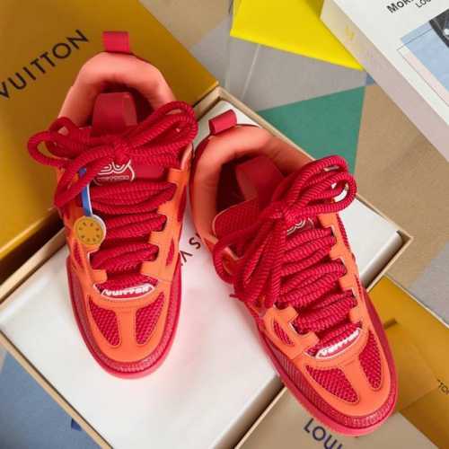 顶级版本 Lv驴牌L家Skate 系列 最新配色 Tariner运动鞋 滑板鞋 情侣款 复古篮球鞋 原版购入开发 做货 本款 Lv Skate 运动鞋以包括科技