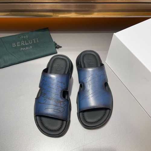官网1:1 Berlut＊ 手工涂绘改色 时尚拖鞋 正码：39一44 高工艺纯手工货！时尚拖鞋高光款意大利全面进口小牛皮丕手工涂绘 超强质感、手感 ，中垫全包小