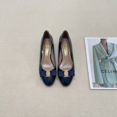 橙子出厂价p ferragamo 菲拉格慕 经典蝴蝶结 圆头玛丽珍鞋 平底鞋 粗跟单鞋 高跟鞋 跟高 平底 4Cm 7Cm 码数 34-42