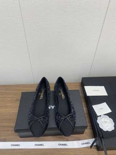 Chanel24p 芭蕾舞单鞋～ 顶级版本 原版1:1切割而成 Chanel香奈儿万年经典蝴蝶结 圆头芭蕾舞鞋 好品质不多 真正做到随便进出专柜无压力 无论楦型