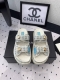 Chanel新款半拖沙滩鞋 高版本出货 上脚舒适超显腿型 夏季出行旅游必备单品 高密度编织鞋面 羊皮垫脚 原版开模大底 Size: 35-39 40 41订做
