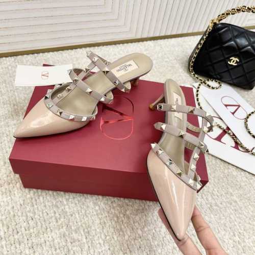高跟 P390 平底 P380 代购版 Valentino华伦天奴 万年经典款三带铆钉低跟半拖鞋 平底铆钉带凉拖鞋 Size 35-39订做34.40.41.4