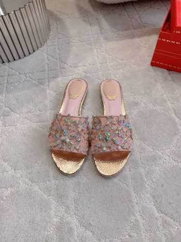 出厂价p Ren* Caovill*重工蝴蝶水晶平底拖鞋 Bling Bling精致逼人 堪称工艺品 面料进口高密度网纱 手工缝制水钻 垫脚羊皮 意大利真皮大底