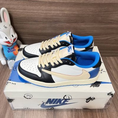 顶级版本Travisscott Xfragmentdesignxjordanairjordan1 Low Og Sp倒钩2.0三方联名闪电低帮篮球鞋。 码数：3