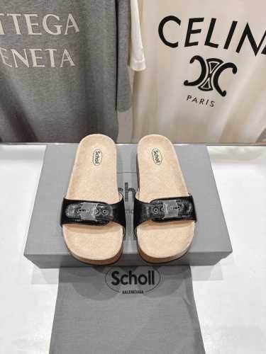 高版本出厂 Scholl & Balenciaga巴黎世家联名款25Ss夏季新款圆头软木平底防滑一字拖鞋 Balenciaga 2025巴黎世家联名Scholl