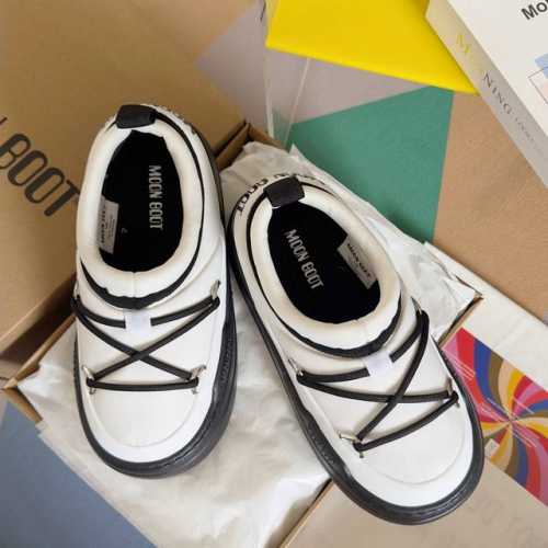 顶级版本：女款 Moon Boot最新24秋冬新款PARK ICON系列 系带 厚底 休闲鞋 一脚蹬 雪地靴 棉靴 原版购入开发 做货 这款Park Icon休