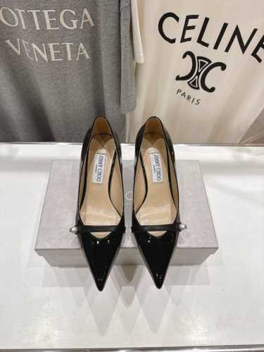高版本出厂 Jimmy Choo*｜Jc 吉米周2025Ss夏季新款高跟鞋单鞋 原版套楦，完美的线条，简约大气上脚显气质粗跟舒适百搭，还能拉长双腿显高显瘦显腿长