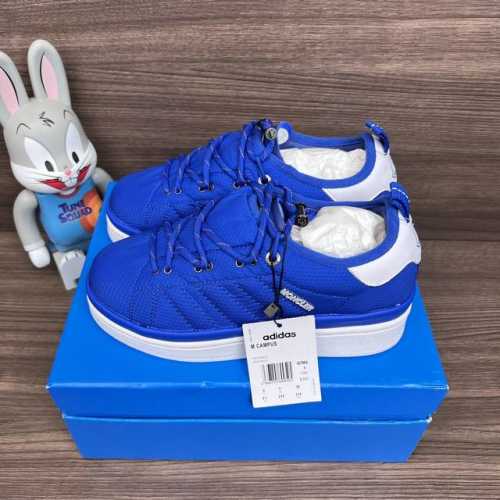 顶级版本Adidas Originals X Moncler盟可睐 皮革圆头系带低帮板鞋蓝白！ #原盒配件包装齐全#盟可睐夹克面料#内置原厂轻绒布#独家磨具组合