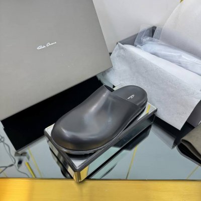出厂价Pp光板 男+50 Rickowens 欧文斯疯狂绑带情侣款拖鞋 麂皮黑色 年度“鞋王”区分市面所有版本 纯手工打造纯原，非流水化作业的产物！尊崇欧文斯的