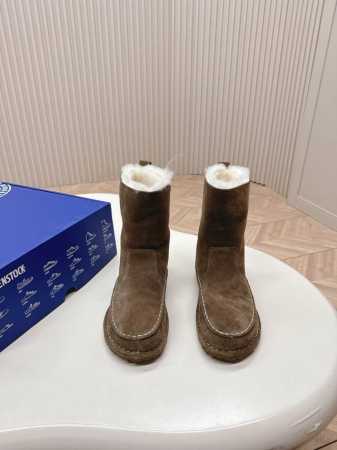 脖肯Birkenstock 2024秋冬 新款厚底羊毛雪地靴 非常简约大气的设计 秋冬怎么搭配都好看，完全没有笨重感； 温暖舒适的靴筒，搭配帅气机车风格，兼具了 - 点击图像关闭