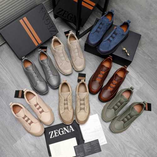 商品商标：Ermenegildo Zegna 杰尼亚 休闲鞋 正码码数: 38-44 45.46 定做不退换 商品材料：精选 头层牛皮拼接荔纹鞋面 牛皮内里 原