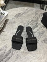 顶级版本 Alexander Wang亚历山大王 25春夏女士新款Logo平底拖鞋！牛仔风！原厂材料 .最流行的元素 .女王的绝佳搭配！简约时尚又俏皮懒人休闲拖