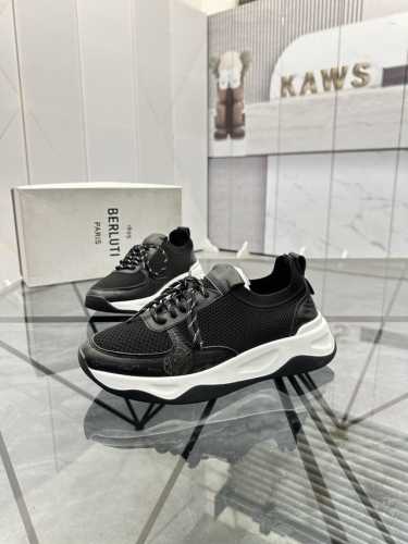 售 价: 商品商标：Berlut* 布鲁提* 低帮运动鞋 正码码数: 38-44 可订做45.46 商品材料：鞋面进口原版透气飞织拼接牛皮，透气内里，原版大底。