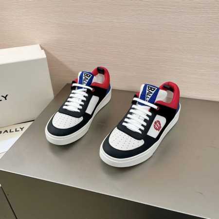 顶级 Bally 巴利 新款男士多材质拼接休闲运动鞋 莞产猛货！采用原厂小牛皮和翻毛皮拼接网布设计风格，撞色元素点缀，搭配棉布织物内里，舒适透气效果极好，外侧饰 - 点击图像关闭
