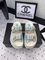 Chanel新款半拖沙滩鞋 高版本出货 上脚舒适超显腿型 夏季出行旅游必备单品 高密度编织鞋面 羊皮垫脚 原版开模大底 Size: 35-39 40 41订做