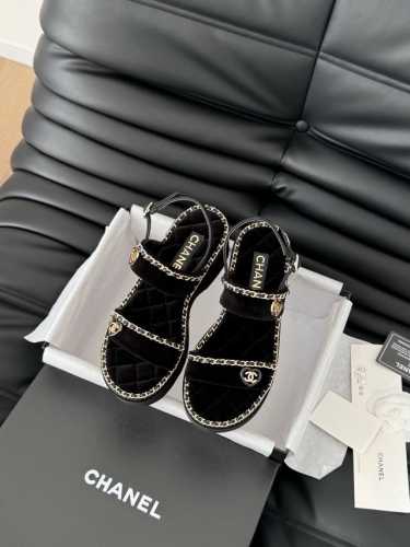 Chanel 25C春夏新款全系列链条拖鞋全系列首发 专柜有的我都有！高版本高品质鞋面牛皮 原版面料 内里羊皮 原版大底Size:35-39 其他码数定